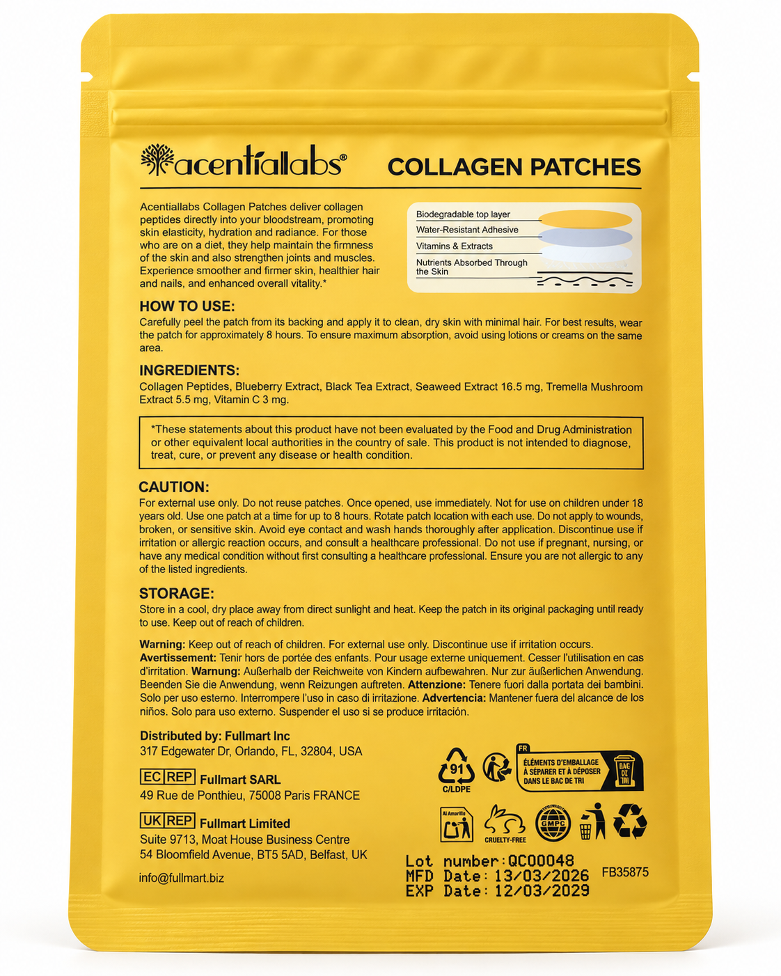 Collagen Patches – Skin Firmness, Elasticity & Beauty Support