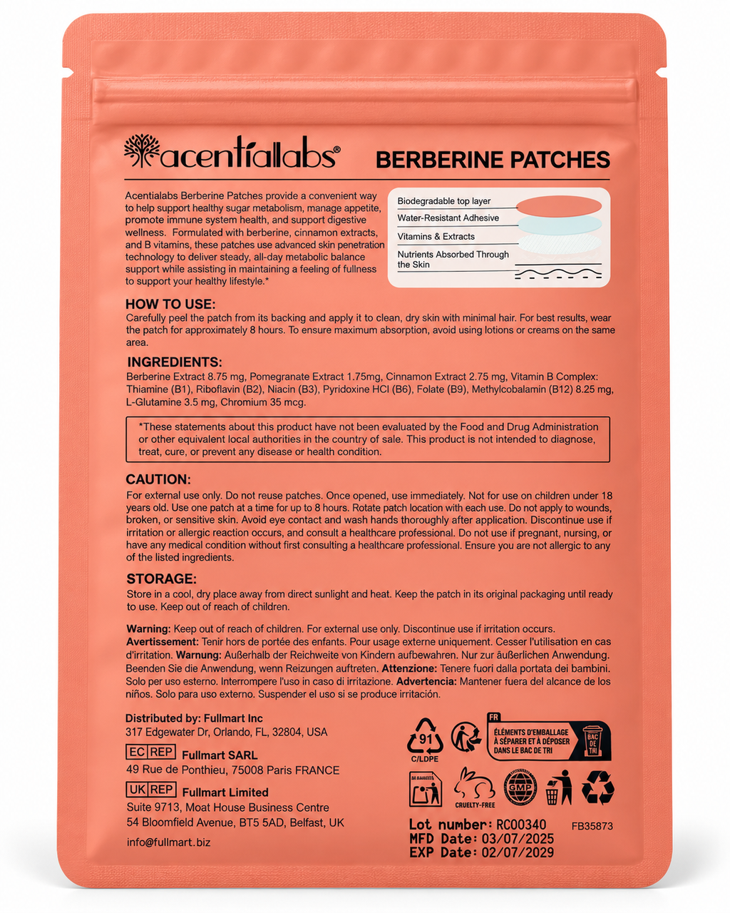 Berberine Patches – Appetite, Cravings & Metabolic Support