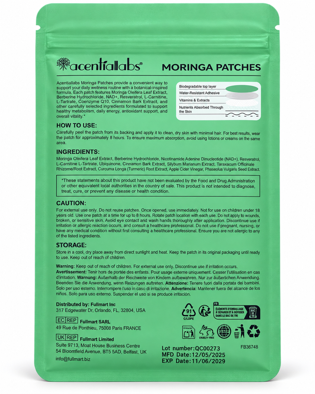 Moringa Patches – Metabolism, Appetite & Antioxidant Support